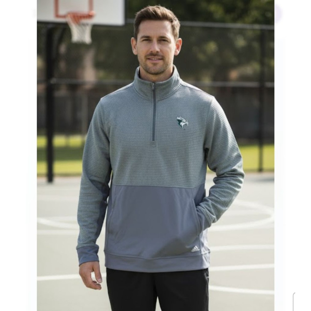 Adidas Mens Steel Quarter Zip Pullover Large